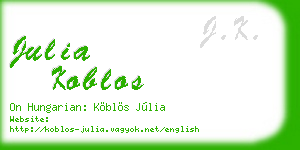 julia koblos business card